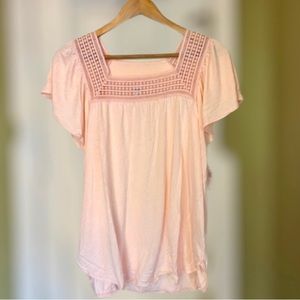 Old Navy Square-Neck Lace-Trim Top Size XL.